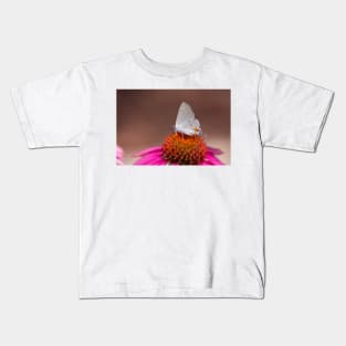 Gray Hairstreak Butterfly on Wild Berry Coneflower Kids T-Shirt